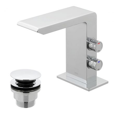 Vado Omika Deck Mounted Basin Mixer Tap With Universal Basin Waste